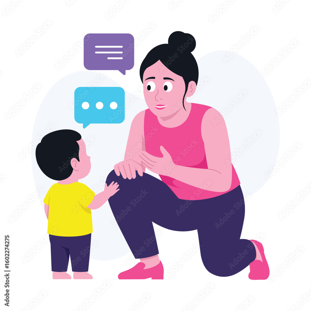 Fototapeta premium Explaining to a Child Vector illustration. EPS 10 file