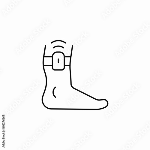 ankle monitor tracking icon sign vector