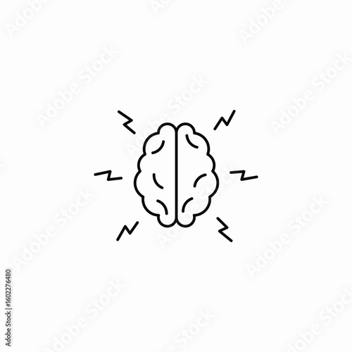 brain activity thinking icon sign vector