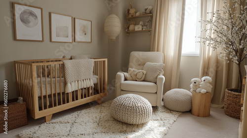 
Create a gender-neutral nursery with soft, earthy tones