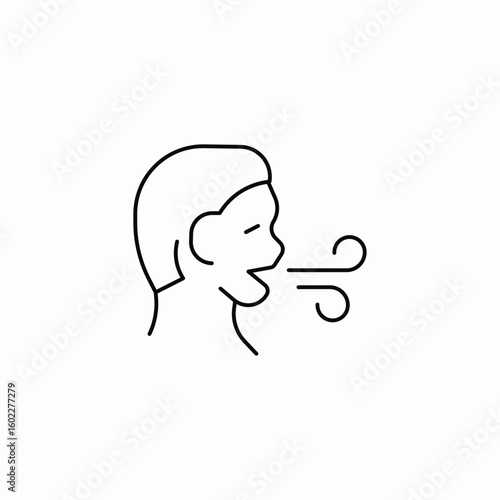 deep breathing person icon sign vector