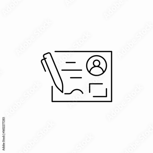 document signing pen icon sign vector