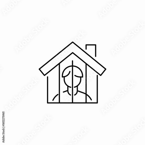 home isolation person icon sign vector