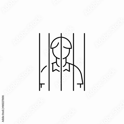 imprisoned person jail icon sign vector