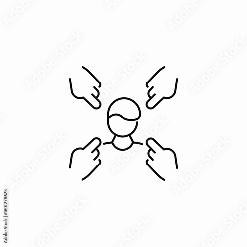 pointing fingers person icon sign vector