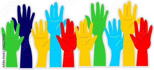 Colored Volunteer Hands Sticker