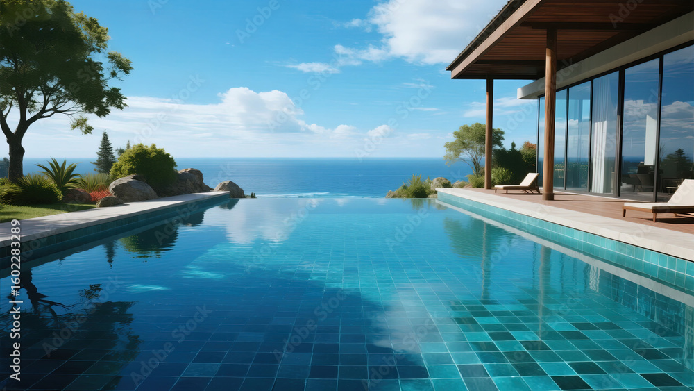 Fototapeta premium swimming pool in hotel