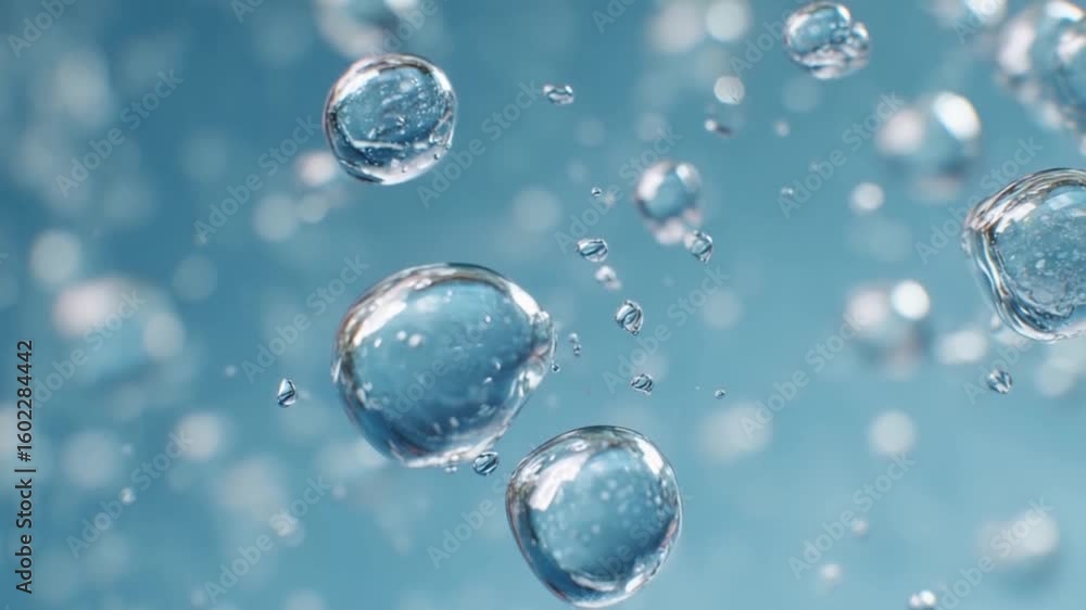 Water droplets: A mesmerizing visual symphony of pristine water droplets, each encapsulating light and air within its transparent sphere, create a refreshing and aesthetic scene of purity.