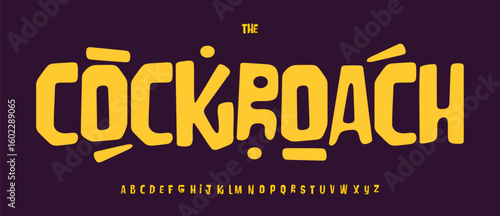 Quirky bold font logo alphabet festive latin playful typography, rounded squared lettering for Dia de los Muerto title text, kids birthday, carnival poster headline, party branding. Vector typeset