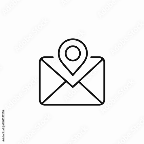 mail location pin icon sign vector