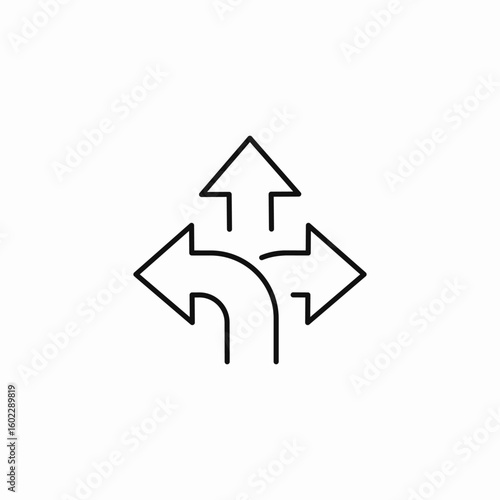 multiple directions arrows diagram icon sign vector