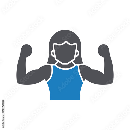 Strong woman Vector Icon which can easily modify or edit
