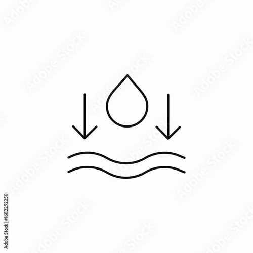 water level decrease icon sign vector