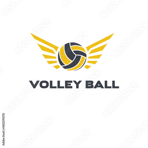 volleyball with a wings logo icon vector design, illustration of volleyball championship
