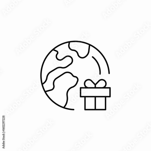 global gift delivery icon sign vector