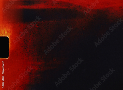 Red and black gradient super 8 film burn overlay with light leaks