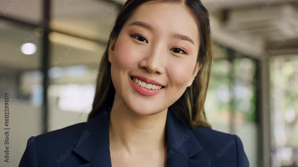 Businesswoman Smiling While Using Her Smartphone Businesswoman Smiling While Using Her Smartphone