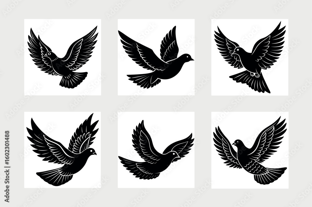 Obraz premiumFlying dove vector illustration. 