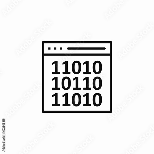 browser binary code icon sign vector
