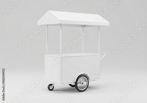 white street vending cart for mockup on white background