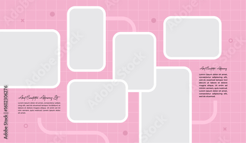 Pictures or photos frame collage layout abstract photo frames and digital photo wall template