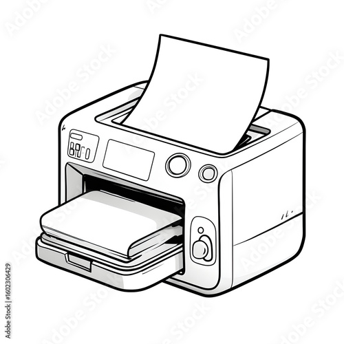 black and white printer printing paper clip art preview