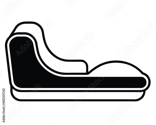 A black and white chaise lounge isolated on white background Ai Generated