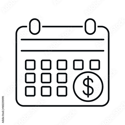 finance calendar flat vector icon