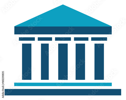 A building with columns isolated on white background