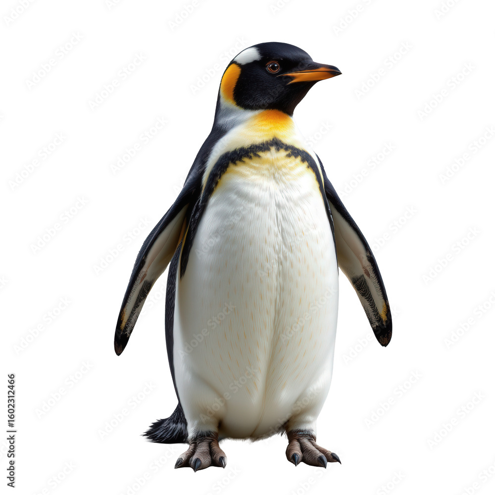 Fototapeta premium King Penguin Standing Proud Against a White Background