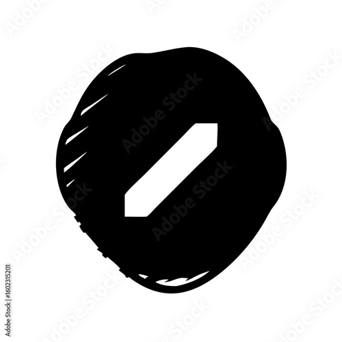 Abstract depiction of an arrow shape overlaying a roughly sketched circle icon vector