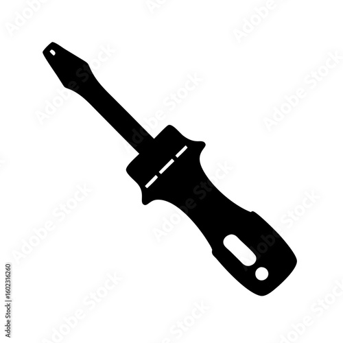 Isolated flat head screwdriver icon for construction and repair work icon vector