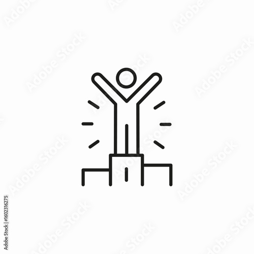 person on podium winner icon sign vector