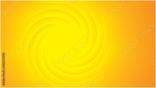 Sunbeam with vortex in yellow and orange. Web banner background. Inspiration and speed. Dimension 16:9. Vector illustration.