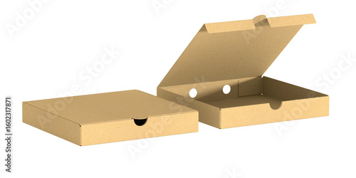 Blank cardboard pizza box o...