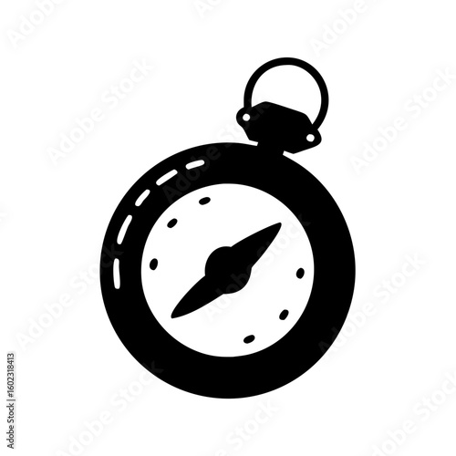 A stylized compass pointing the way, perfect for way finding adventures icon vector