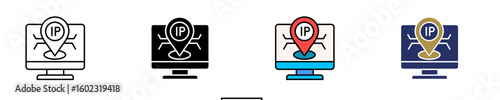 Ip Address  Icon Set Multiple Style Collection
