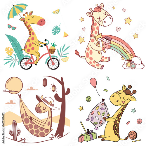 High-Quality Giraffes Illustrations in Various Styles – SVG Bundle