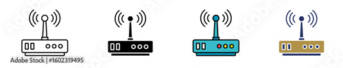 Wireless Access Point  Icon Set Multiple Style Collection
