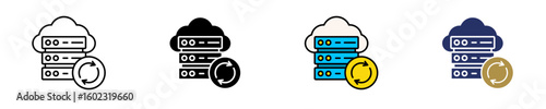 Data Backup Cloud  Icon Set Multiple Style Collection

