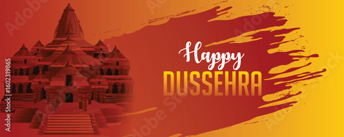 Lord rama killing ravana in dussehra festival vector illustration