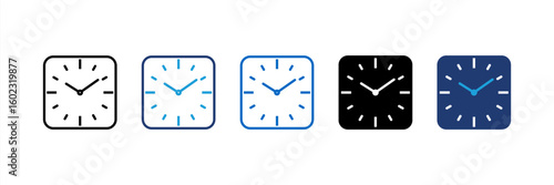 Time icon set multiple style collection