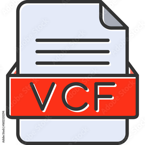 VCF File Format Vector Icon Design