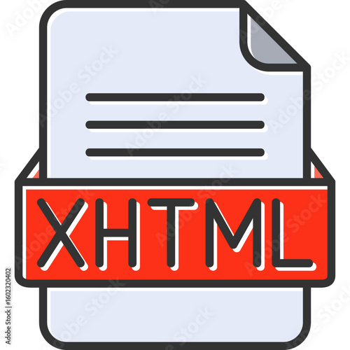 XHTML File Format Vector Icon Design