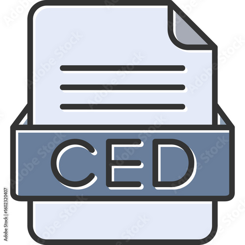 CED File Format Vector Icon Design