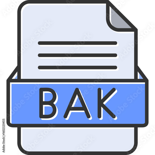 BAK File Format Vector Icon Design
