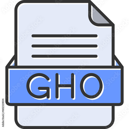 GHO File Format Vector Icon Design