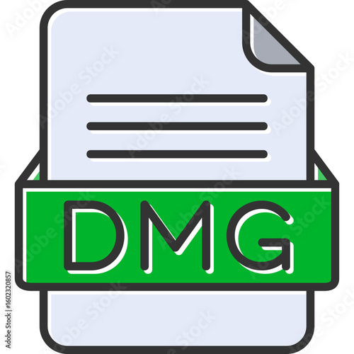 DMG File Format Vector Icon Design