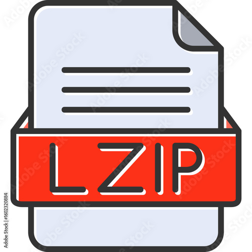 LZIP File Format Vector Icon Design