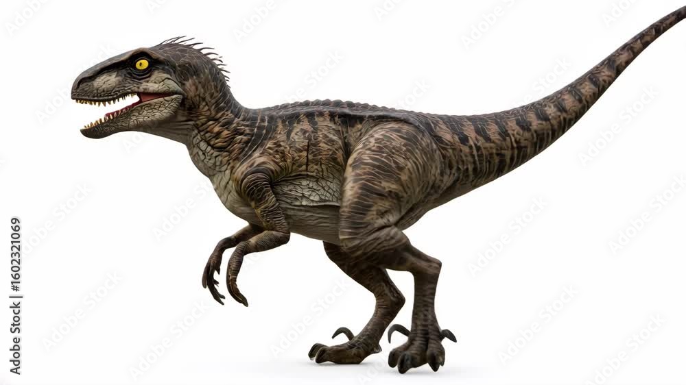 Velociraptor raptor on solid white background Velociraptor raptor on solid white background